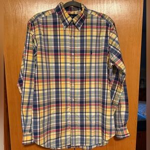 Ralph Lauren Madras Plaid Shirt Like New Condition Sz Lg